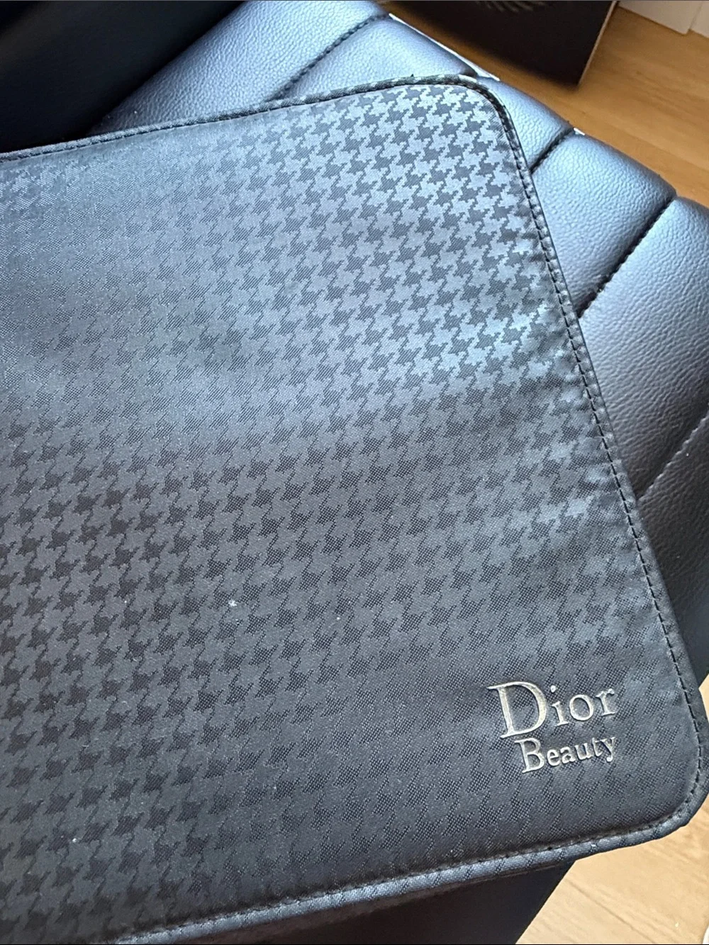Dior Beauty Black Houndstooth Cosmetic Case